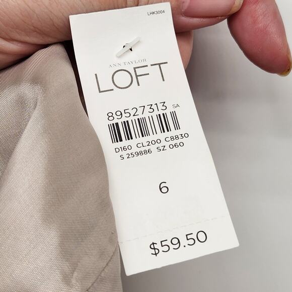 NWT LOFT Tan 100% Linen Floral Geometric Mini Skirt Women's 6 - Picture 4 of 8